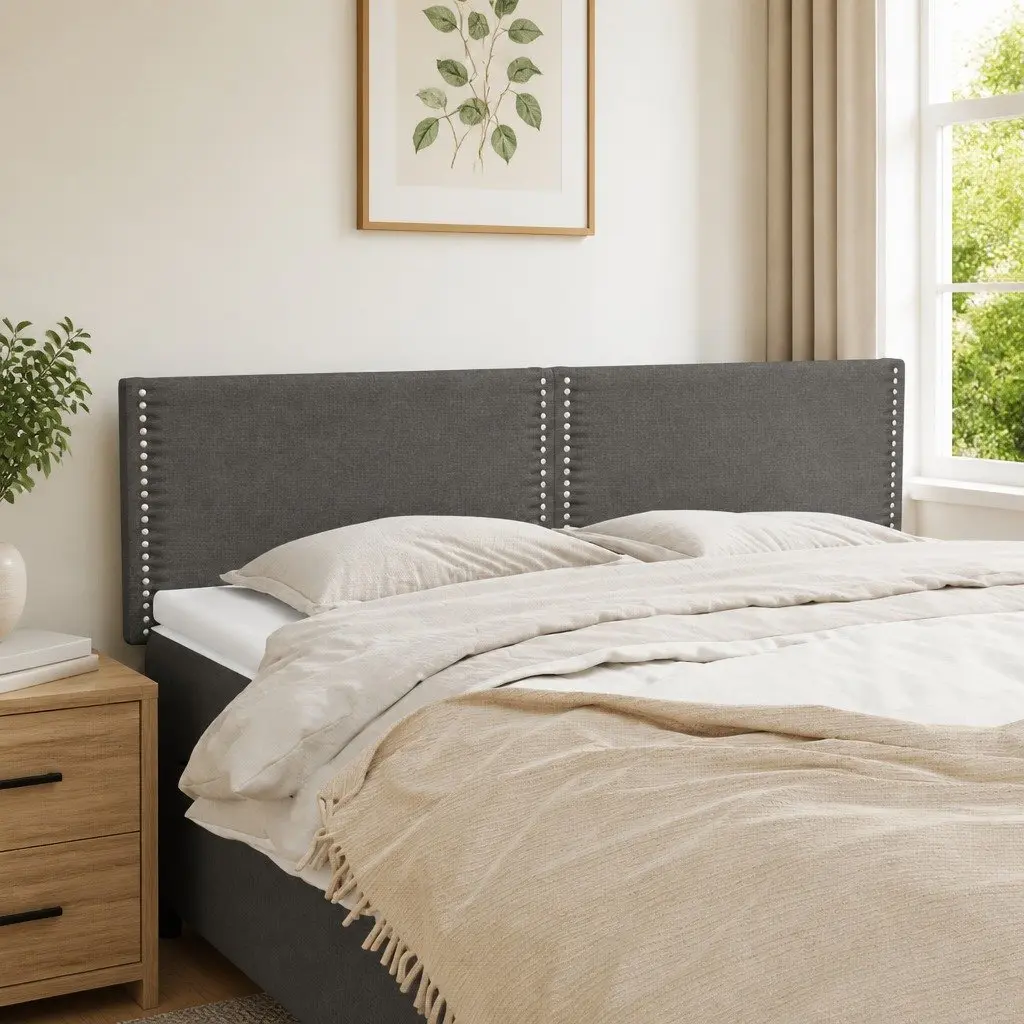 Dark Grey Fabric Headboard for Reading Comfort
