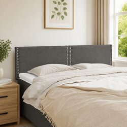 Practical Dark Grey Fabric Headboard for Reading Comfort