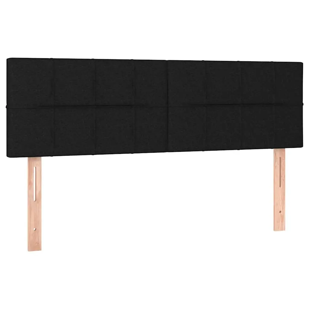 Black Fabric Headboard with Wooden Legs Adjustable Height Bedroom Bed Accessory