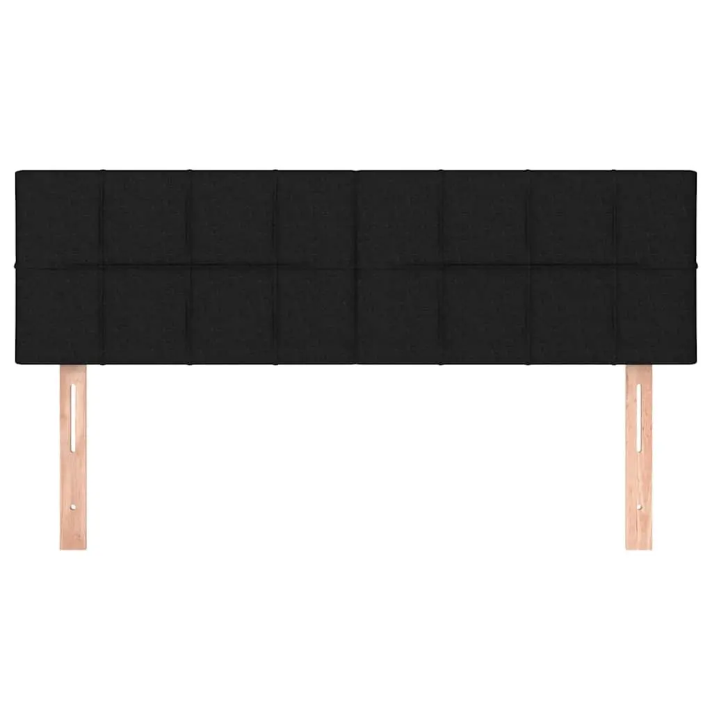 Black Fabric Headboard with Wooden Legs Adjustable Height Bedroom Bed Accessory