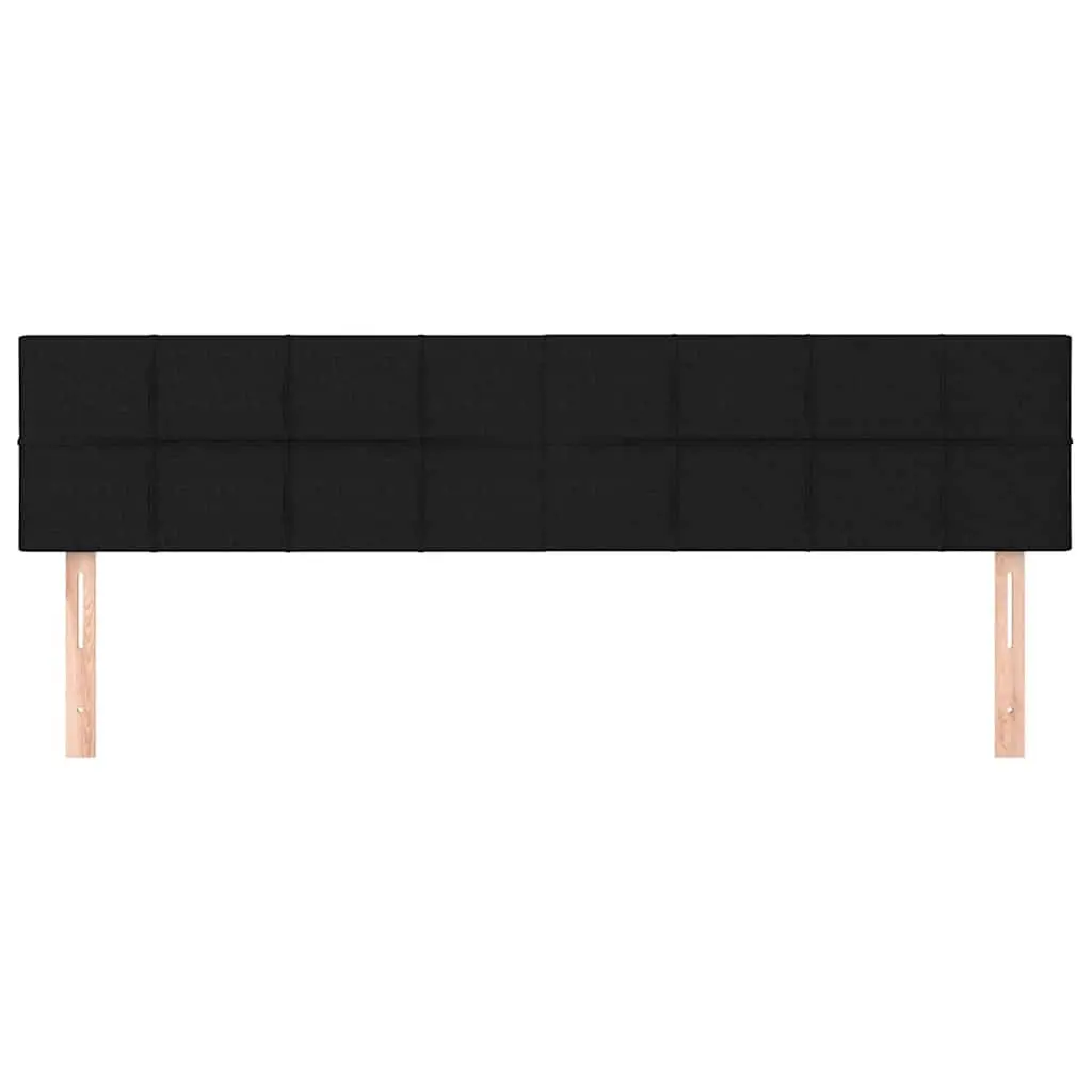 Fabric Headboard Adjustable Height 160cm Black with Wooden Legs Support