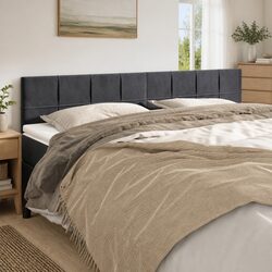 Practical Dark Grey Velvet Headboard for Your Bedroom