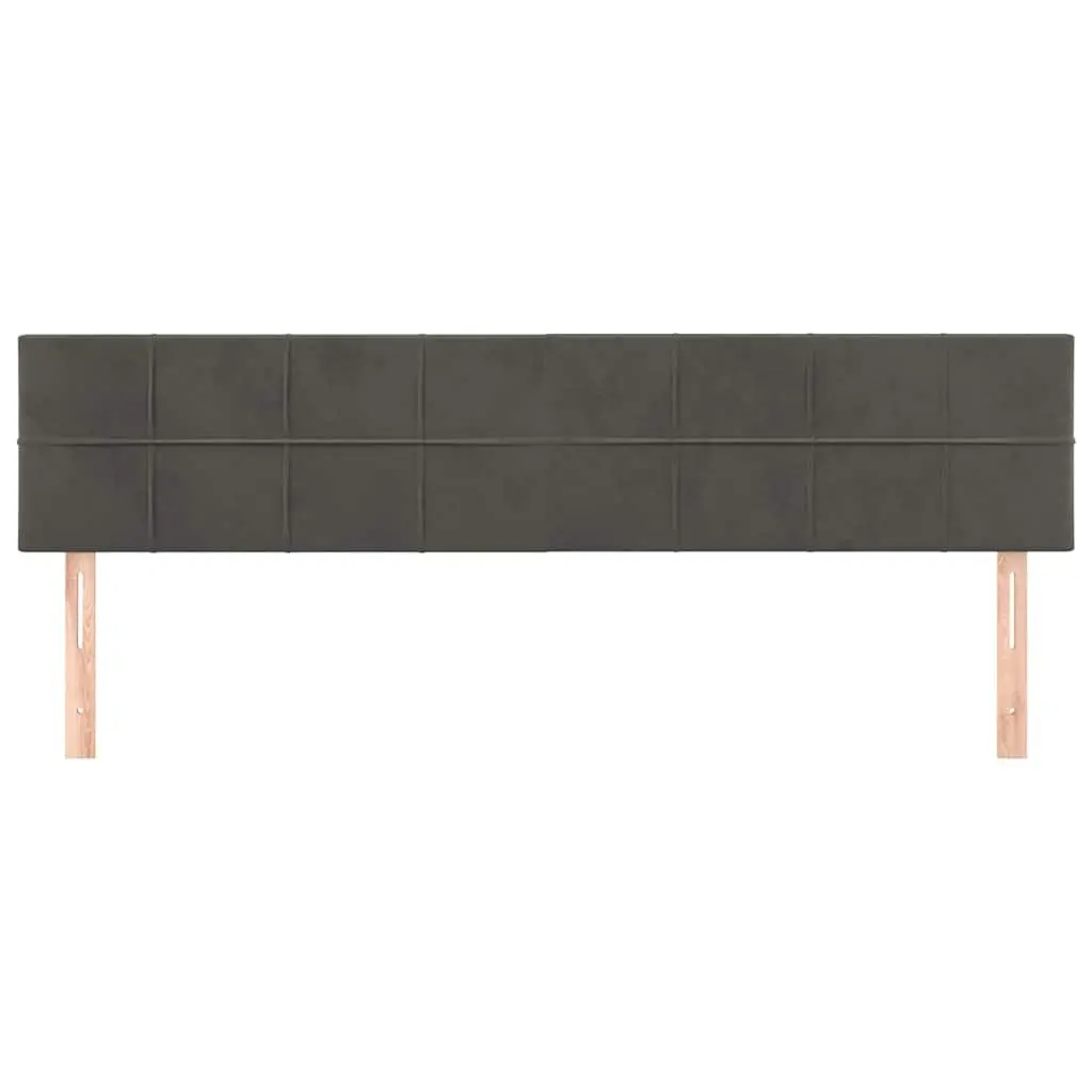 Headboard Adjustable Height 160cm Dark Grey Velvet Wooden Legs Bedroom Furniture