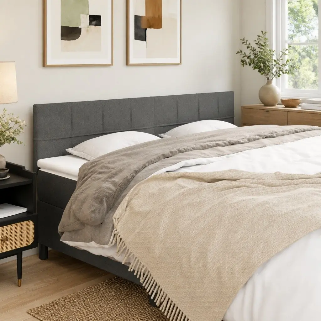 Grey Fabric Headboard for Any Bedroom Setup