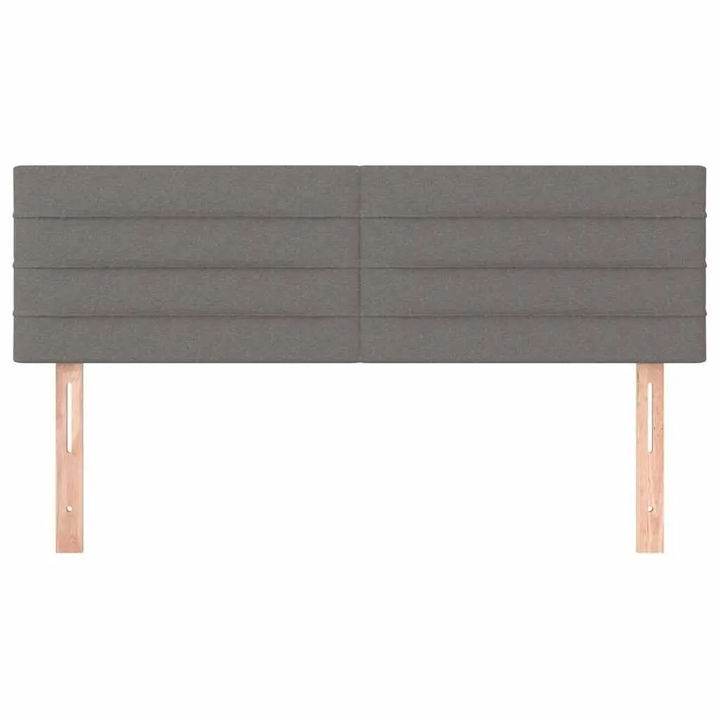 Headboard Fabric Dark Grey Adjustable Height with Wooden Legs