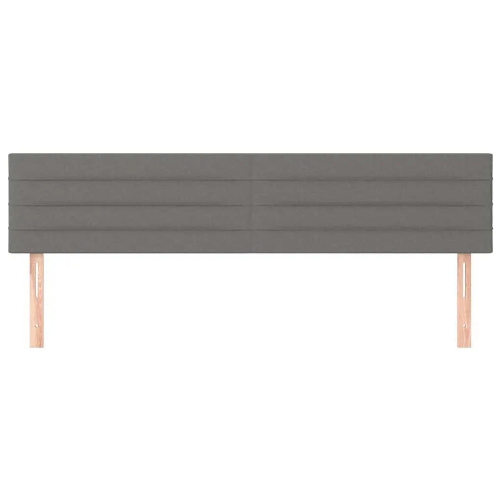 Grey Fabric Bed Headboard Adjustable Height Wooden Legs Back Support