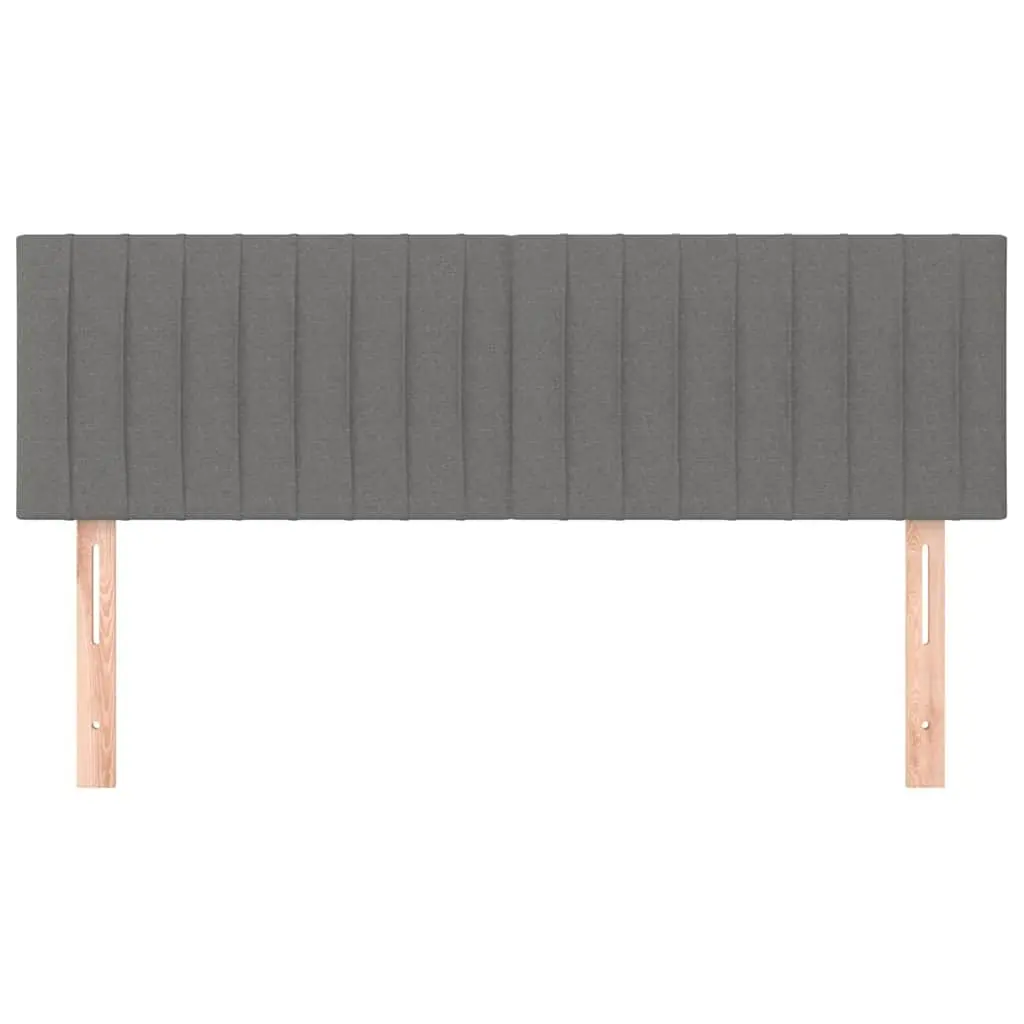 Adjustable Height Headboard Dark Grey Fabric Wooden Legs Bedroom Furniture 144W x 5D x 78/88H cm