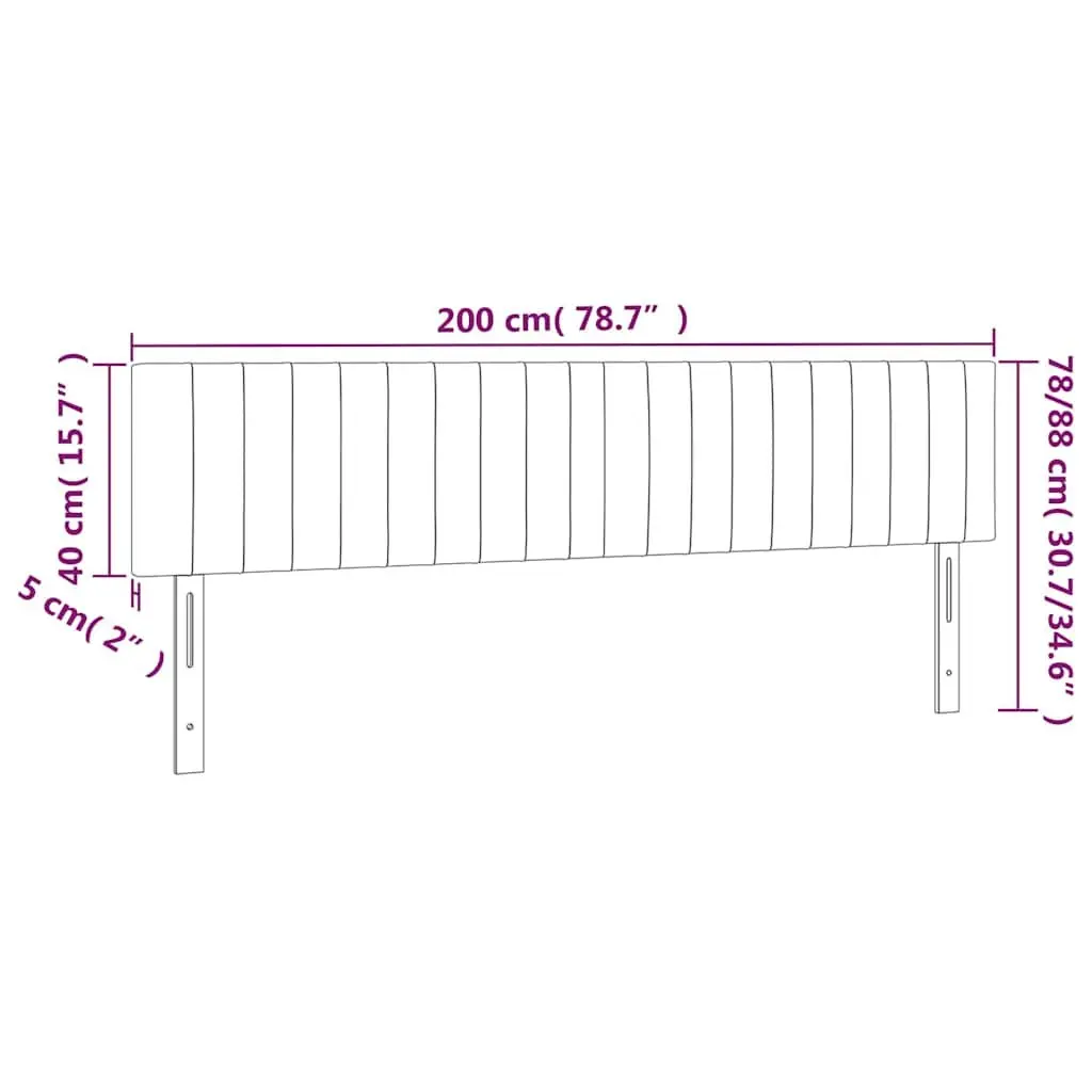 Adjustable Height Fabric Headboard Dark Grey 200x5x78/88 cm for Bedroom Furniture