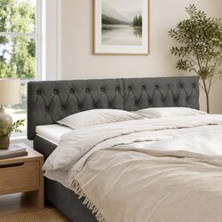Versatile Dark Grey Fabric Headboard for Any Bedroom