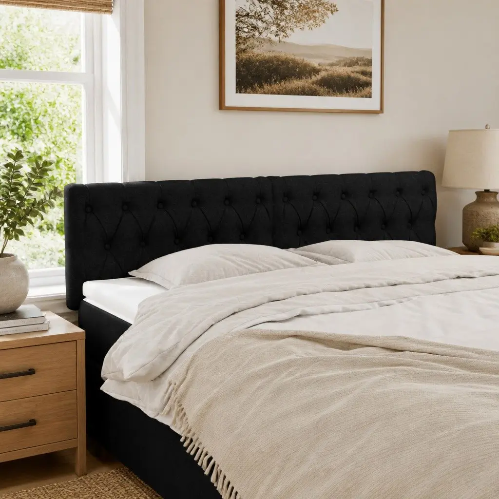 Black Fabric Headboard for Any Bedroom Setup