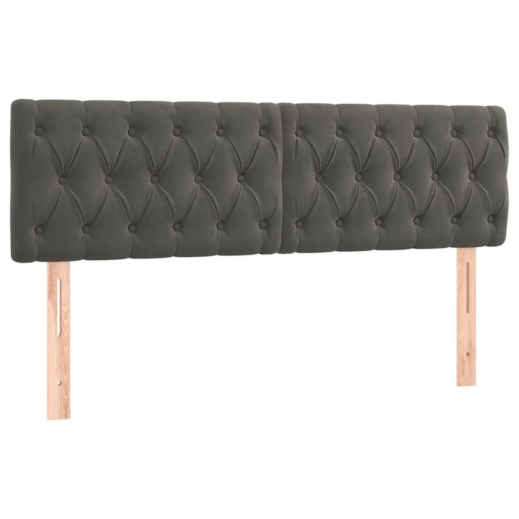Headboard Velvet Dark Grey 160x7x78/88 cm Bedroom Furniture Bed Back Support