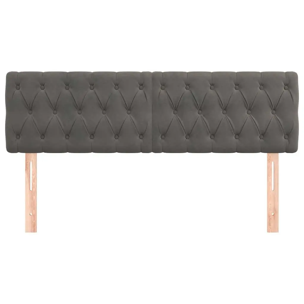 Headboard Velvet Dark Grey 160x7x78/88 cm Bedroom Furniture Bed Back Support