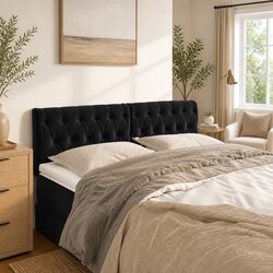 Practical Black Velvet Headboard for Everyday Use