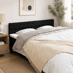 Practical Black Fabric Headboard for Everyday Use