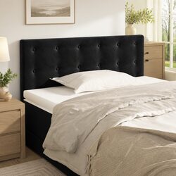 Practical 100 cm Black Velvet Headboard for Comfort
