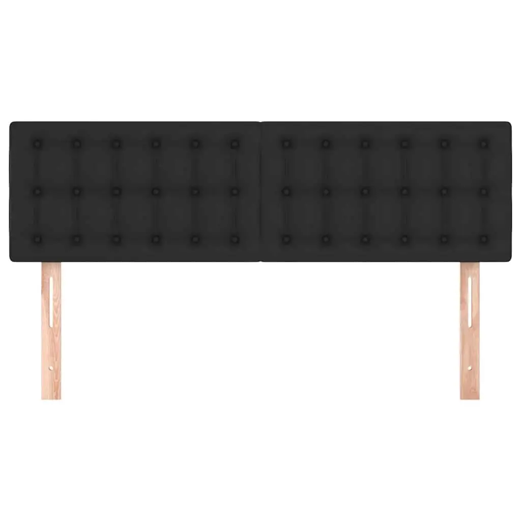 Faux Leather Headboard Adjustable Height 144cm Black Wooden