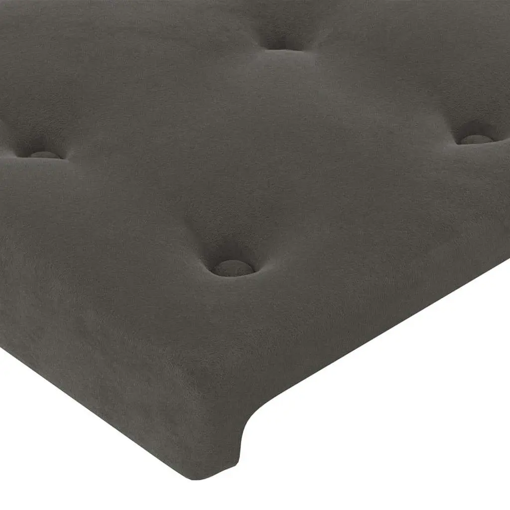 Grey Velvet Headboard with Wooden Legs Adjustable Height Bedroom Bed Back