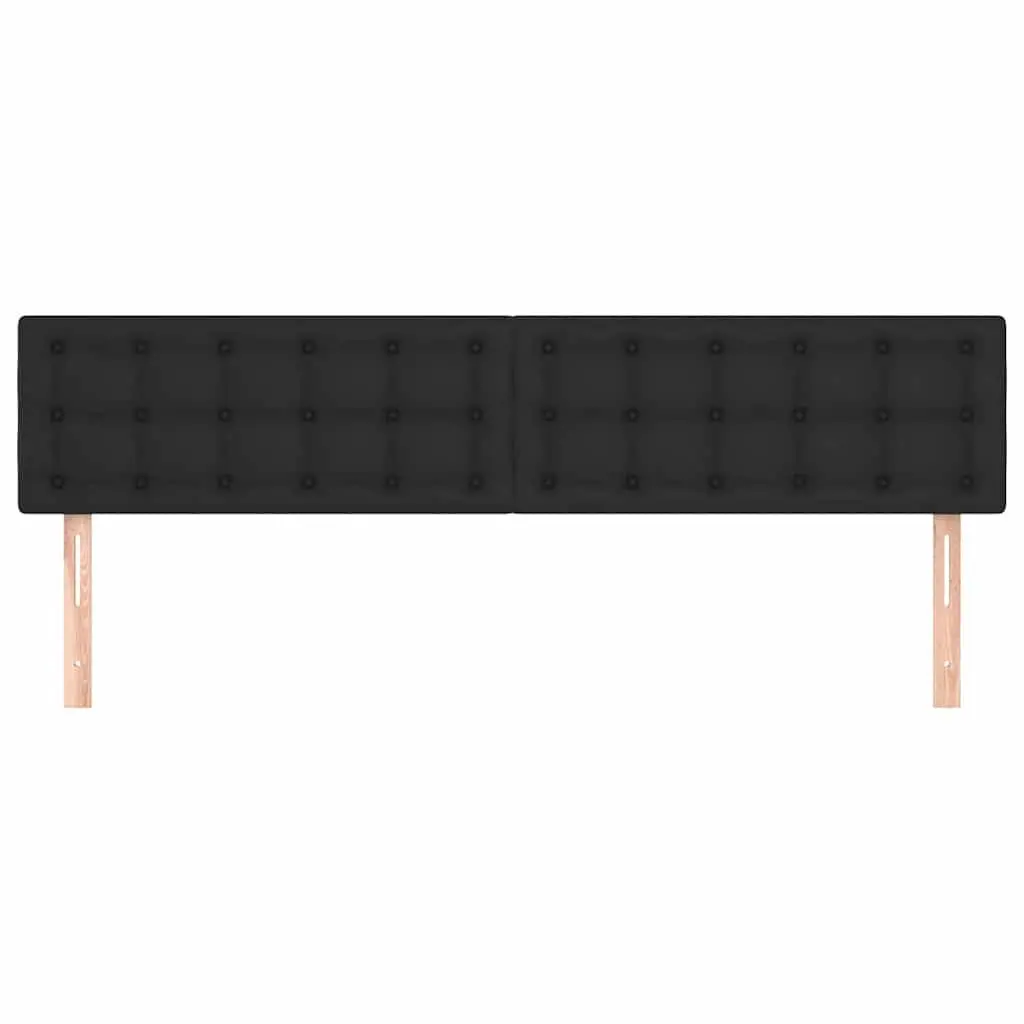 Headboard Black 200x5x78/88 cm Faux Leather Upholstered Bedroom Furniture