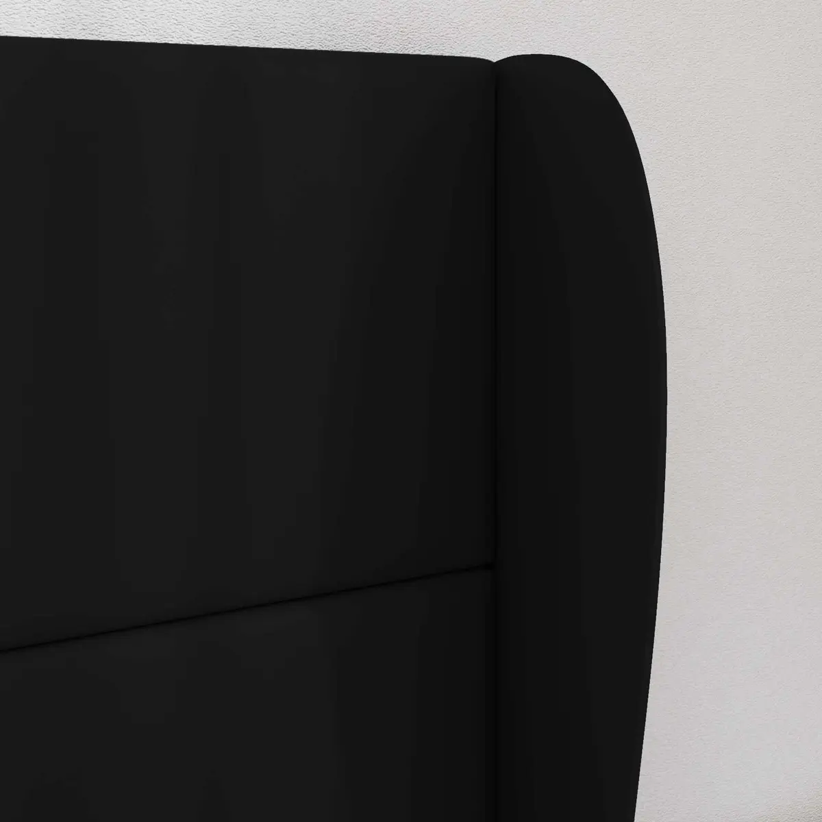 Headboard Wave Ear Modern Bedroom Black 80 x 23 x 6 cm Soft Touch Design