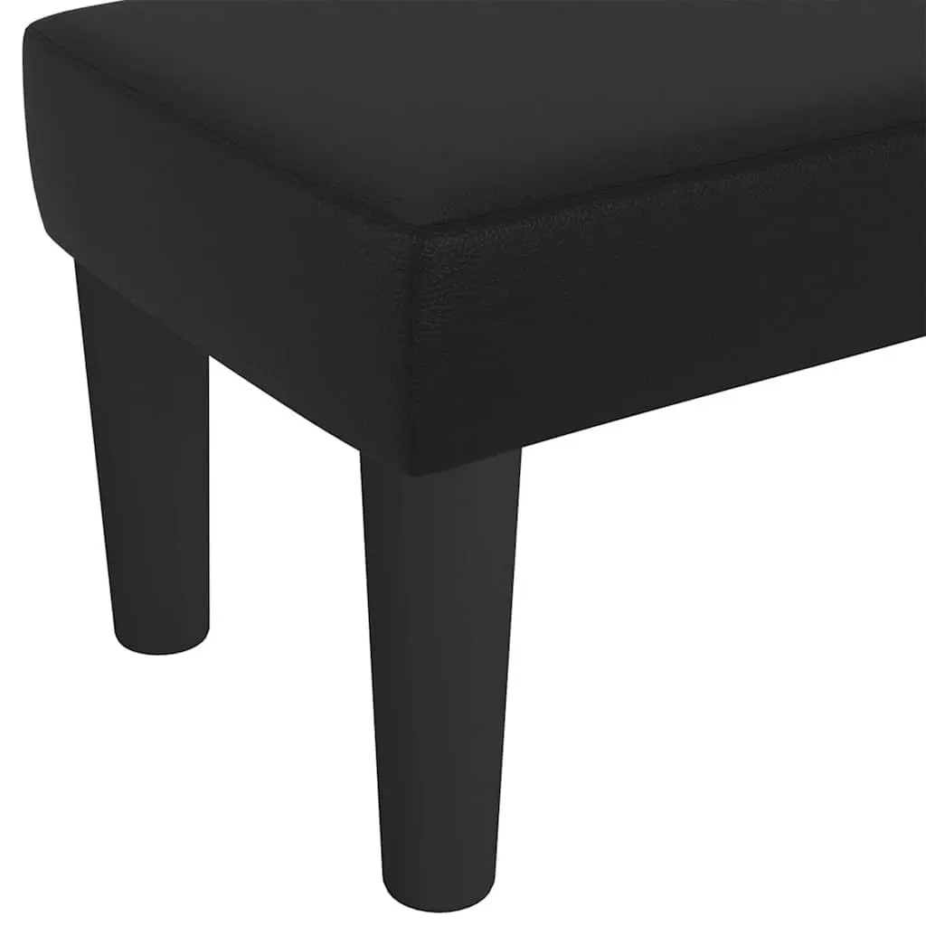Faux Leather Bench Padded Foam Seat Black 70x30x30cm Entryway Living Room Furniture