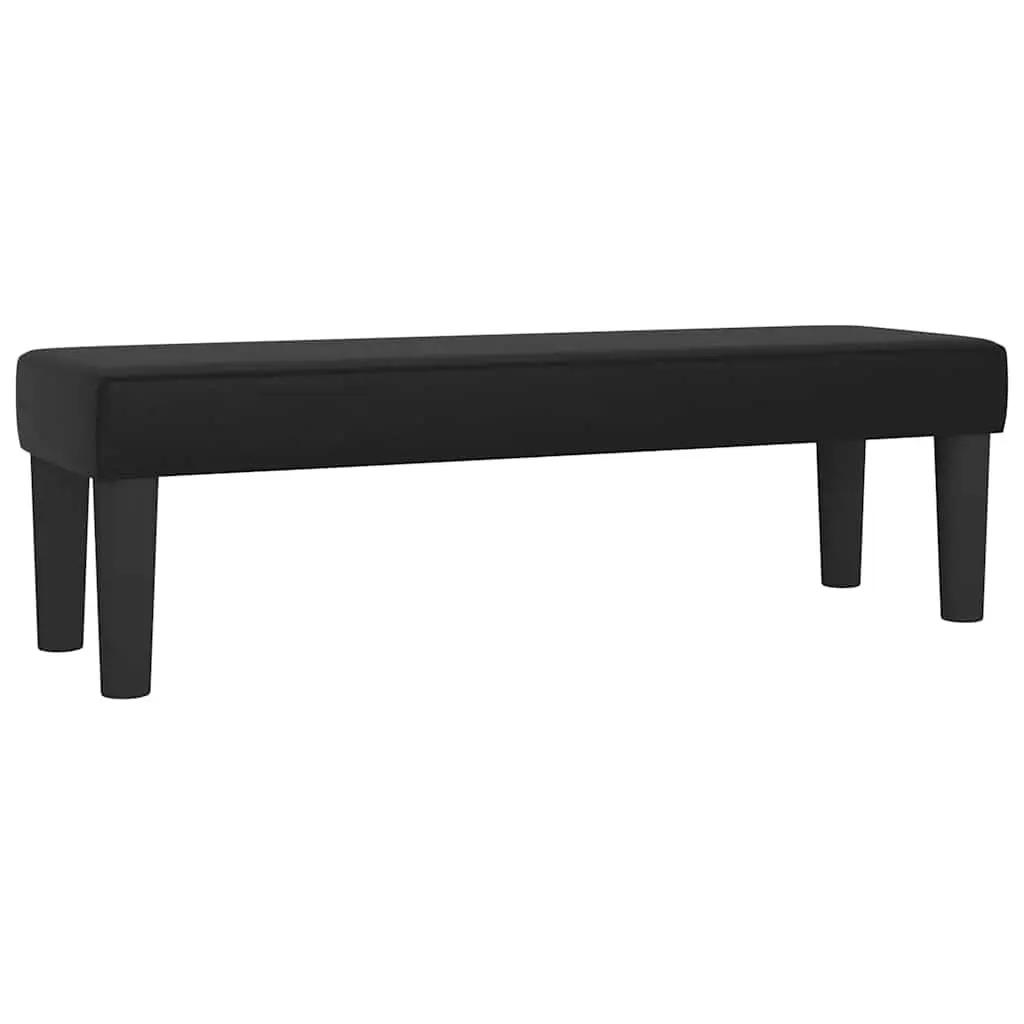 Bench Black Faux Leather Padded Seat Extra Seating Living Room Bedroom Furniture