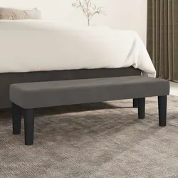Practical Dark Grey Velvet Bench for Home Use