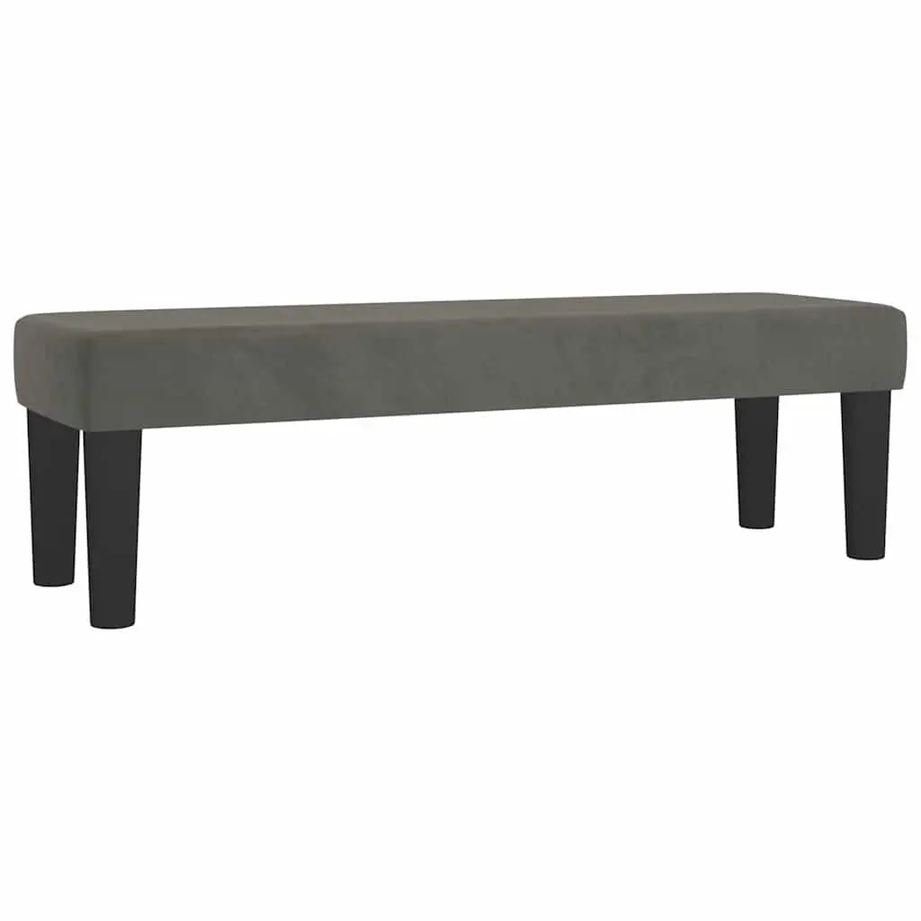 Dark Grey Padded Seat Velvet Bench Furniture for Living Room Bedroom 100x30x30cm
