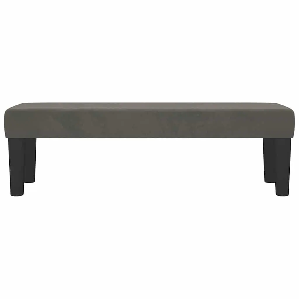 Dark Grey Padded Seat Velvet Bench Furniture for Living Room Bedroom 100x30x30cm
