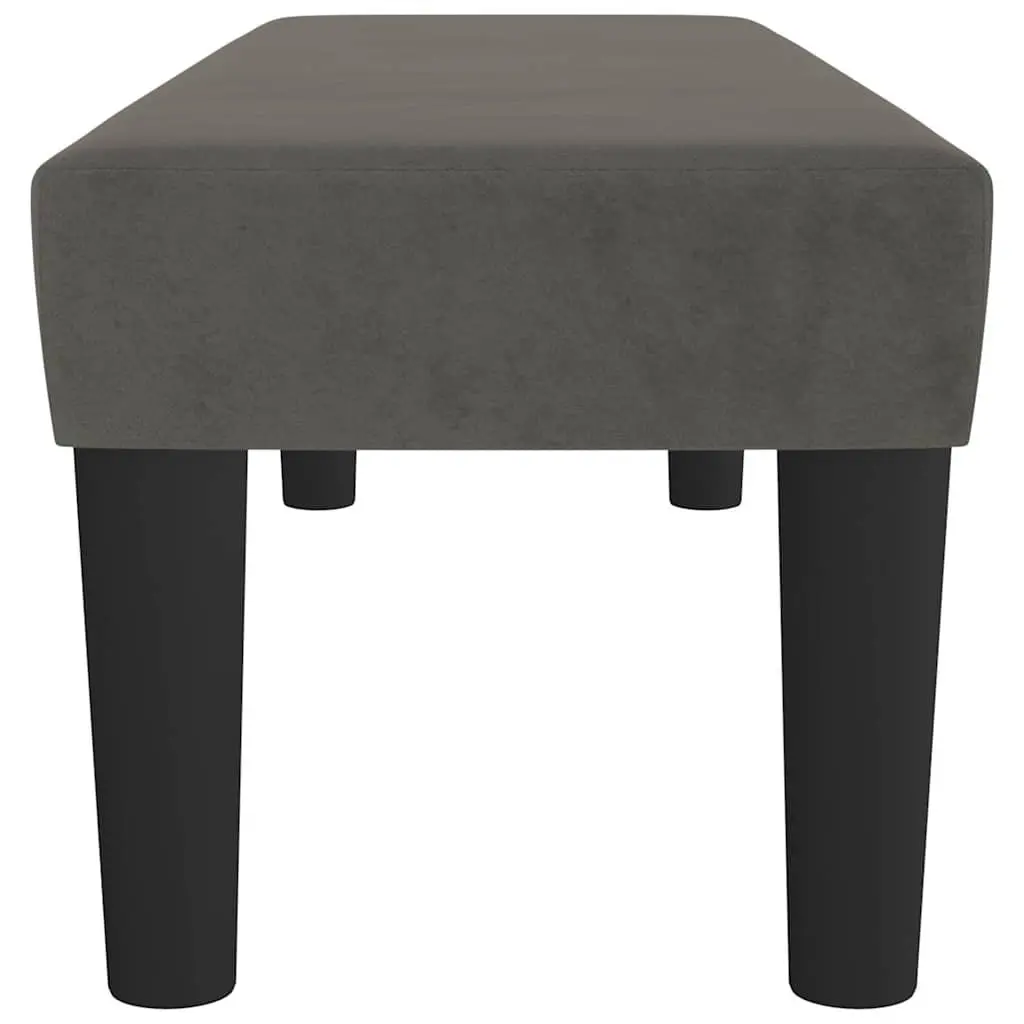 Dark Grey Padded Seat Velvet Bench Furniture for Living Room Bedroom 100x30x30cm