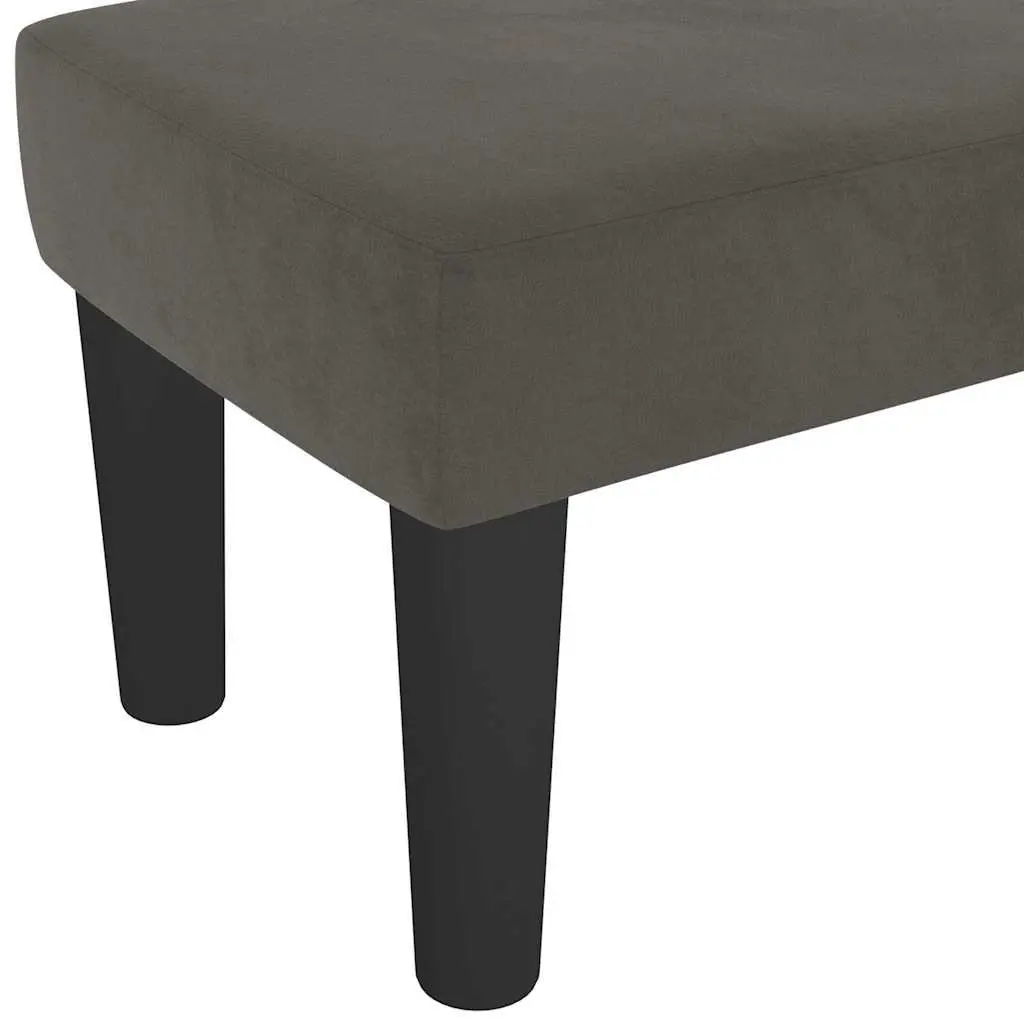 Dark Grey Padded Seat Velvet Bench Furniture for Living Room Bedroom 100x30x30cm