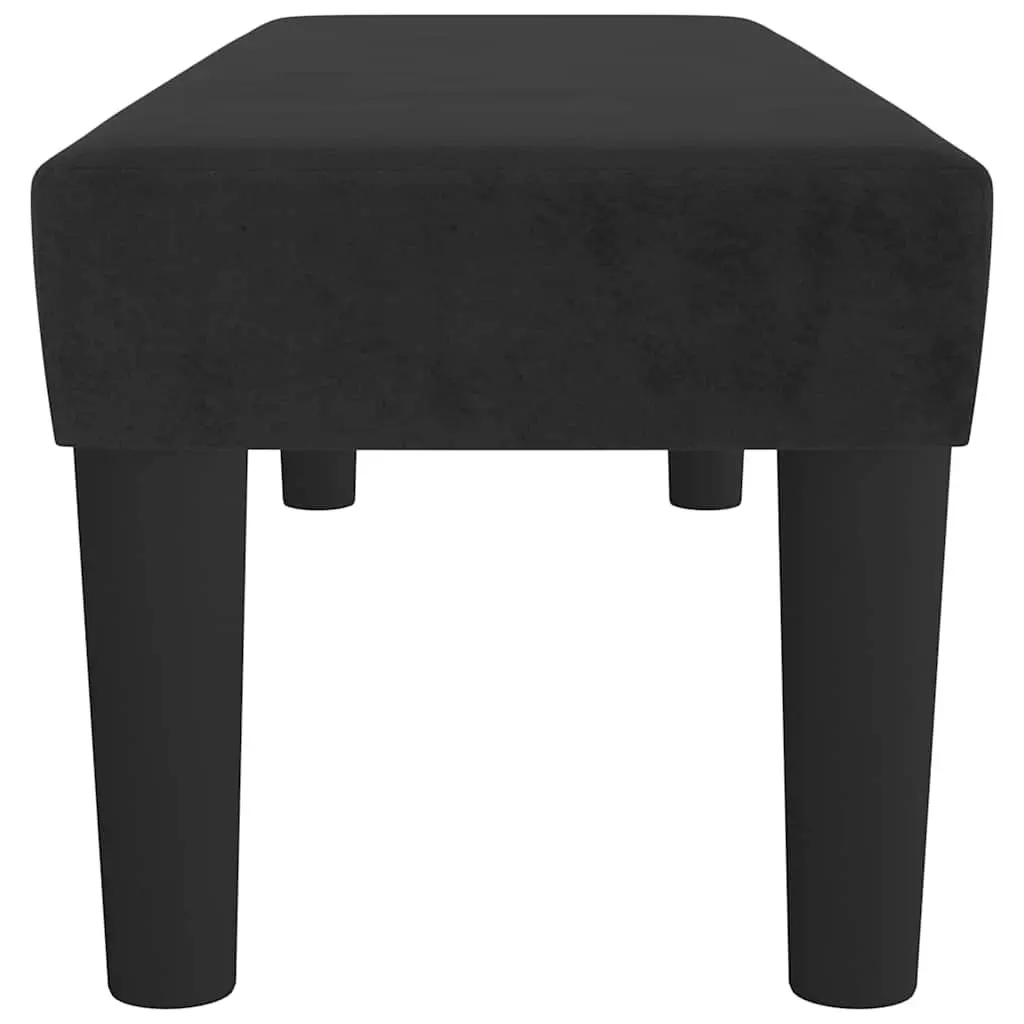 Bench Velvet Padded Seat Black 100 x 30 x 30 cm