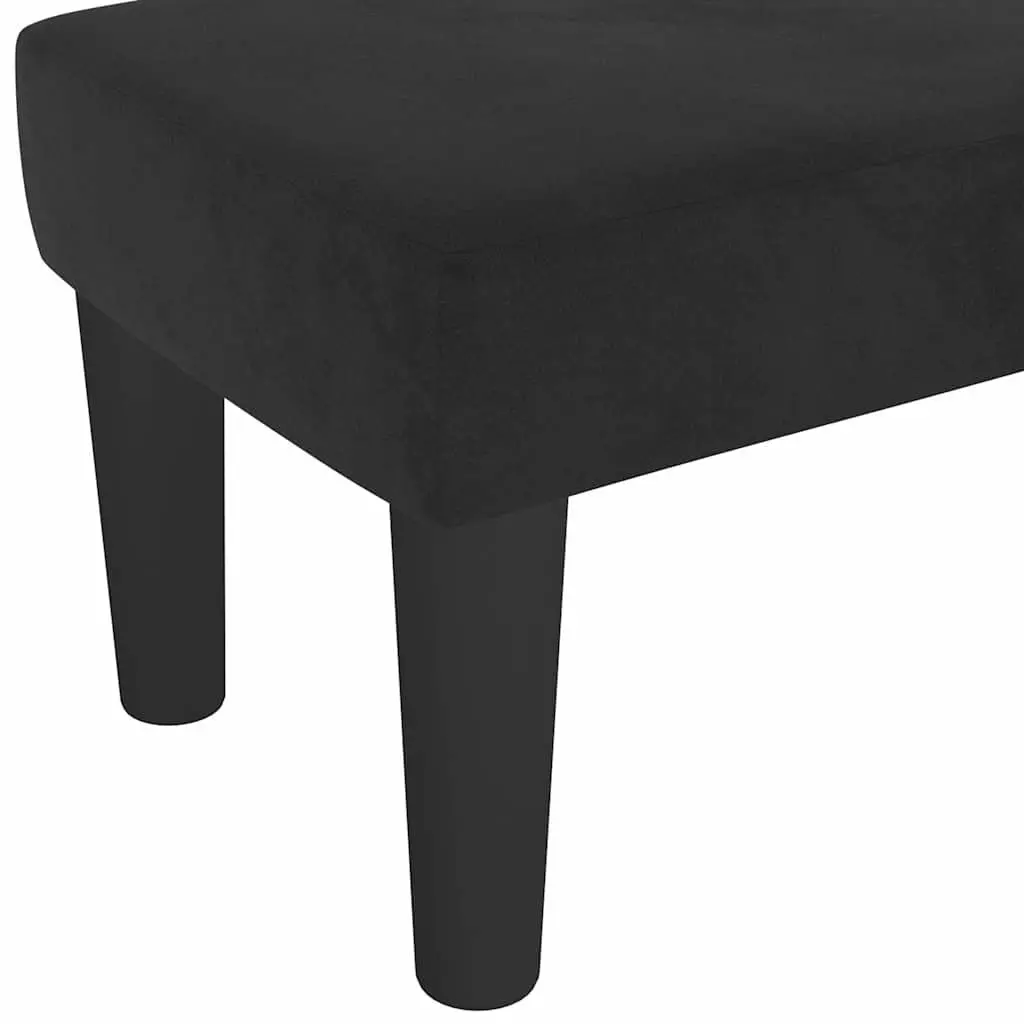 Bench Velvet Padded Seat Black 100 x 30 x 30 cm