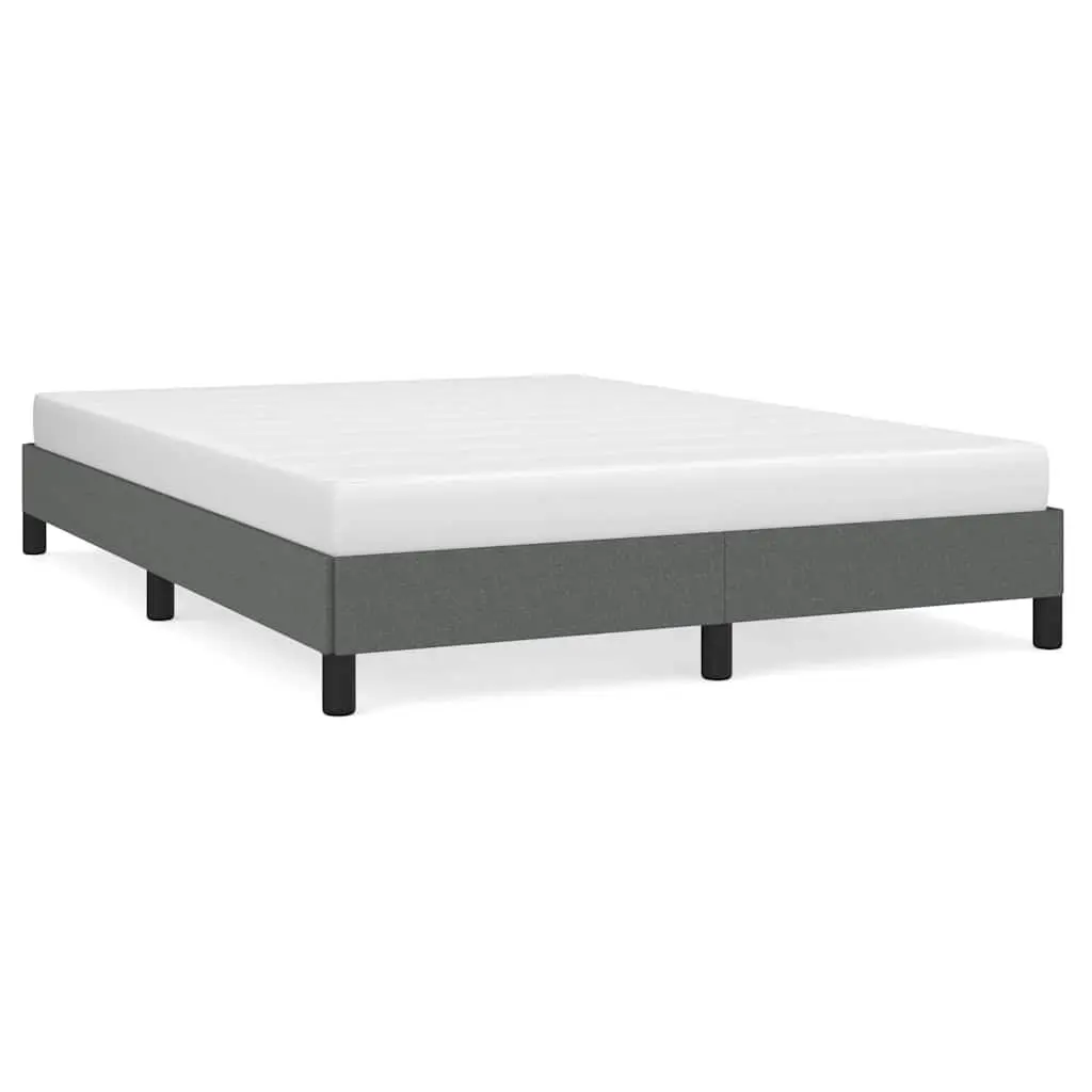 Double Bed Frame Fabric Upholstered 137x187 cm Grey