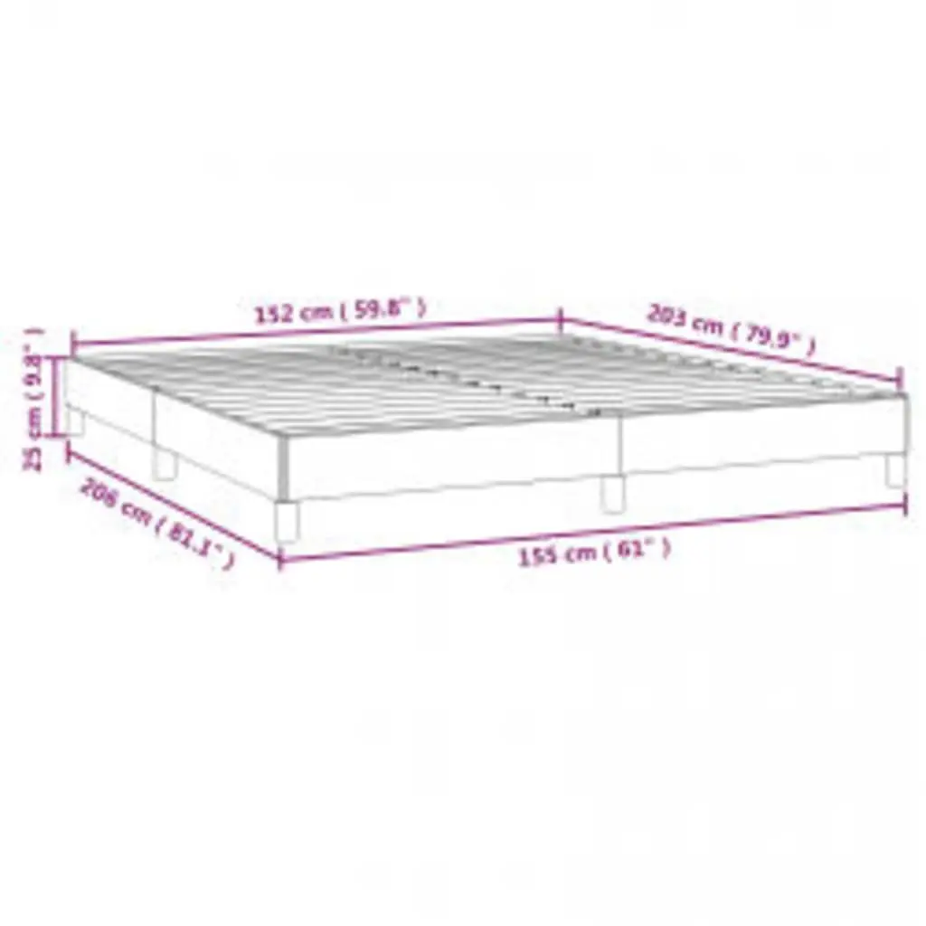 Queen Bed Frame Fabric Upholstered 152x203 cm Grey
