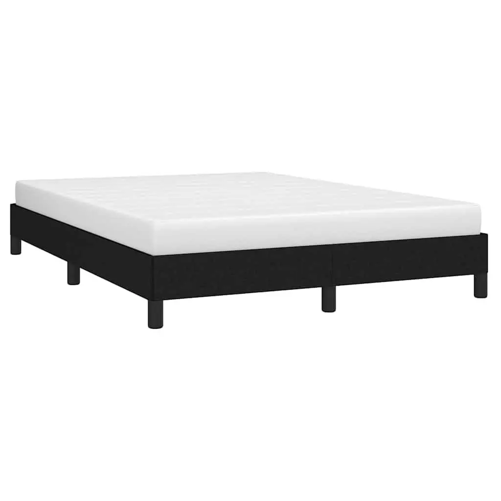Queen Bed Frame Fabric Black 152x203 cm Plywood Slats Legs
