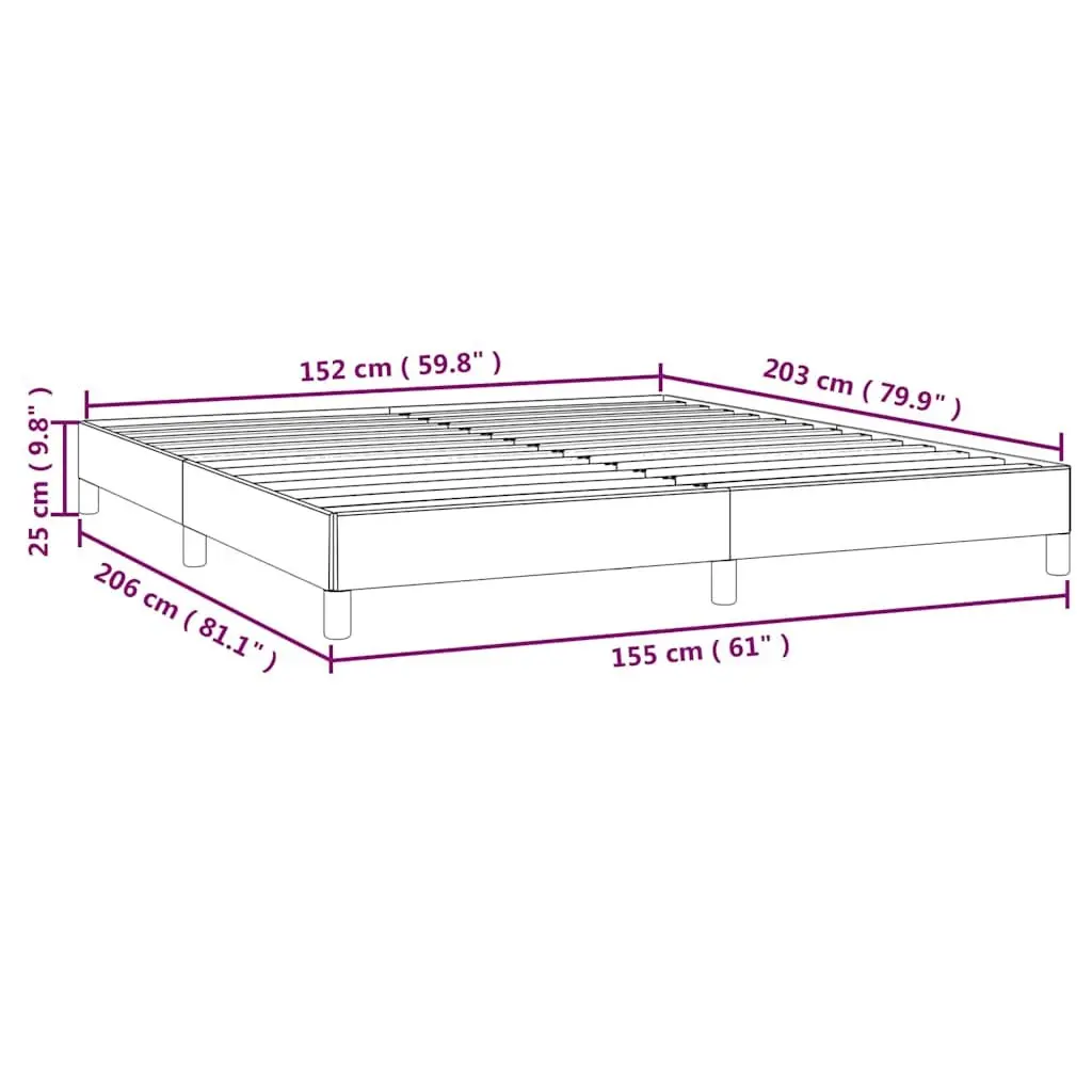 Queen Bed Frame Fabric Black 152x203 cm Plywood Slats Legs