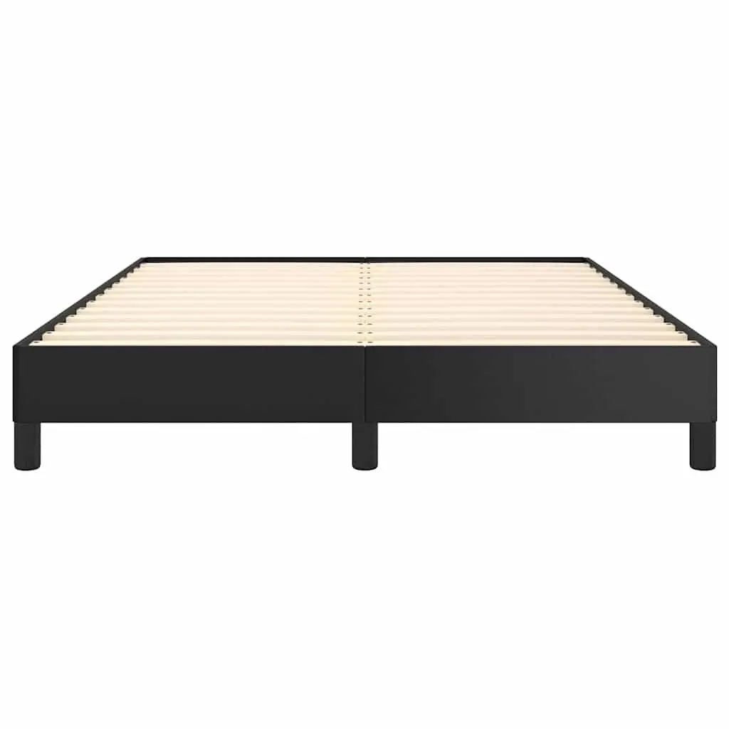 Black Double Bed Frame Faux Leather 137x187 cm Platform Sleep Furniture