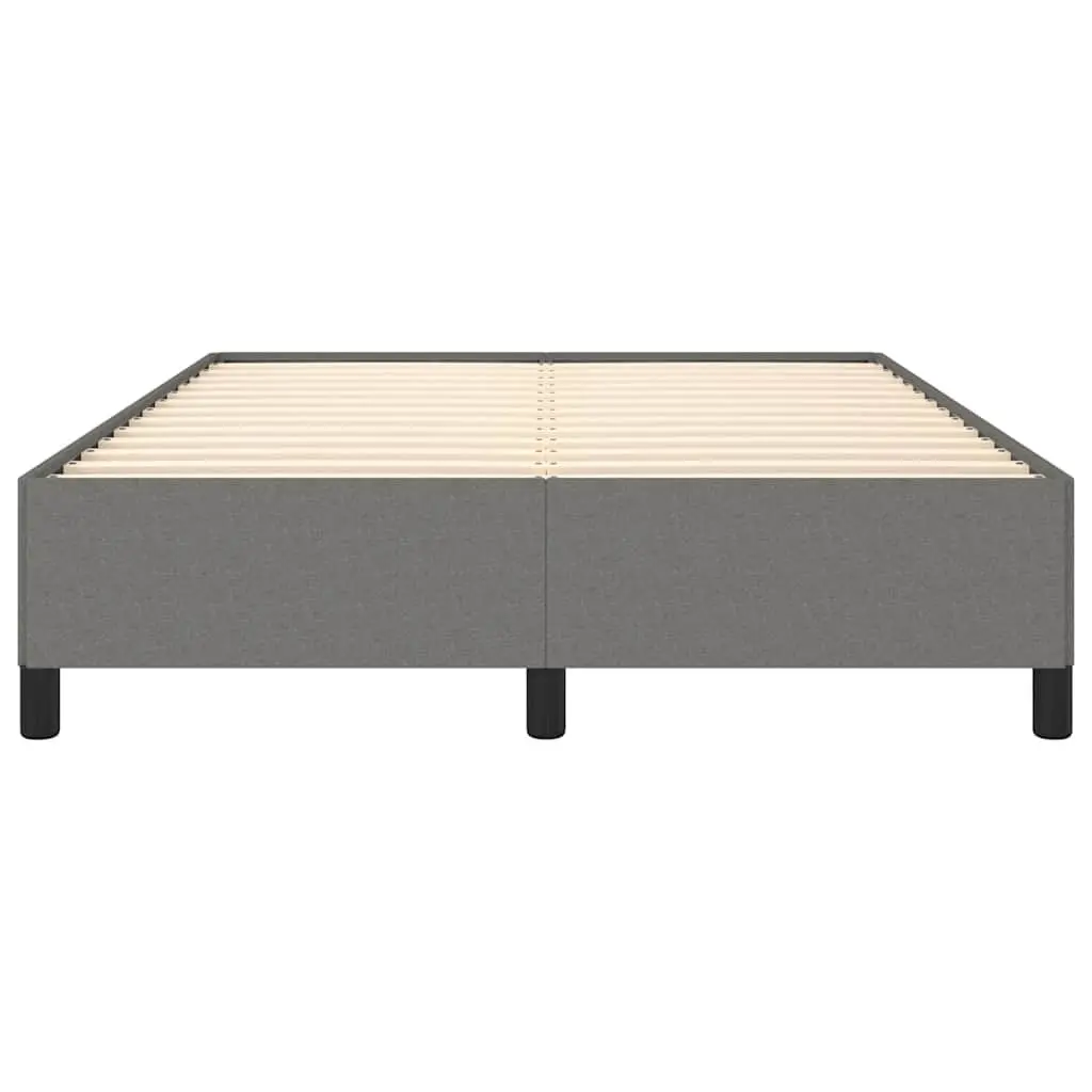 Double Bed Frame Grey 137x187cm Plywood Slats Sturdy Fabric Construction