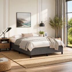 Practical Grey Fabric Queen Bed Frame for Everyday Use
