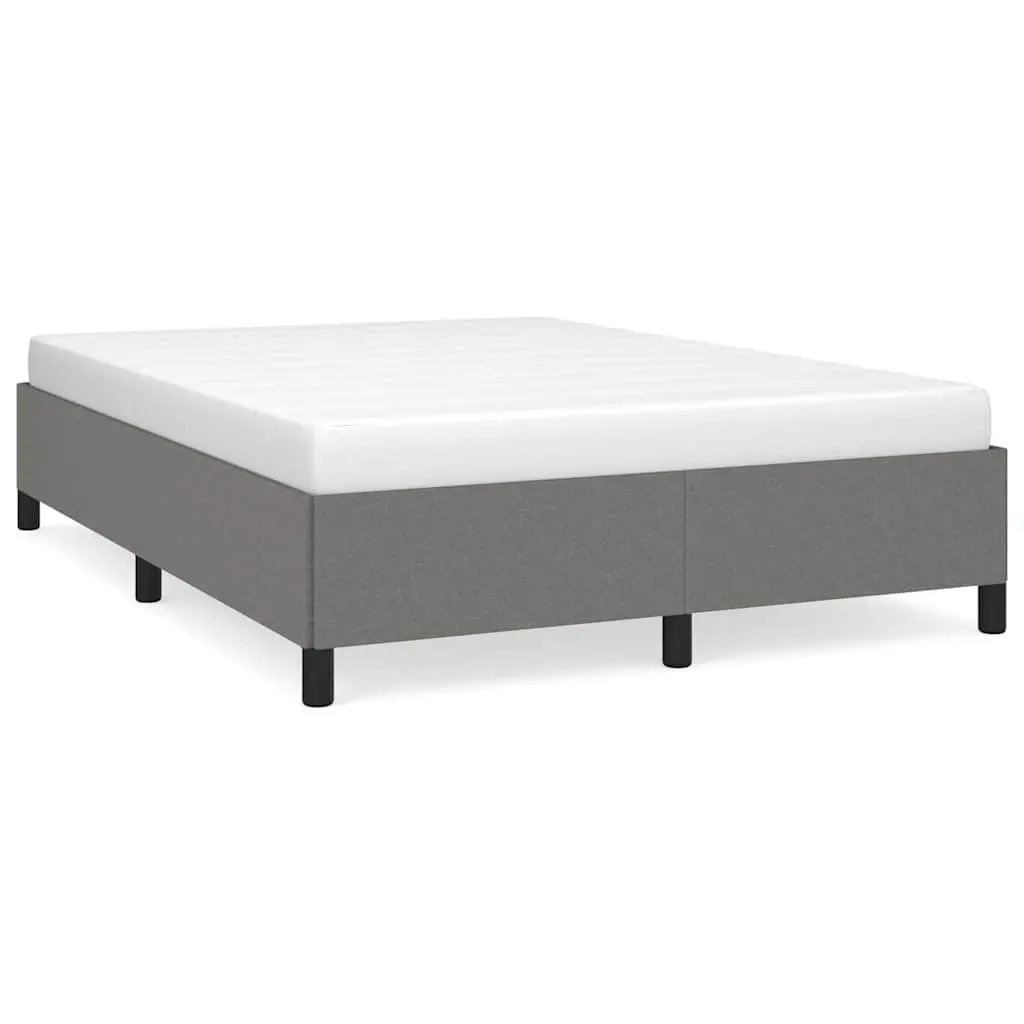 Queen Bed Frame Upholstered Fabric 152x203 cm Grey
