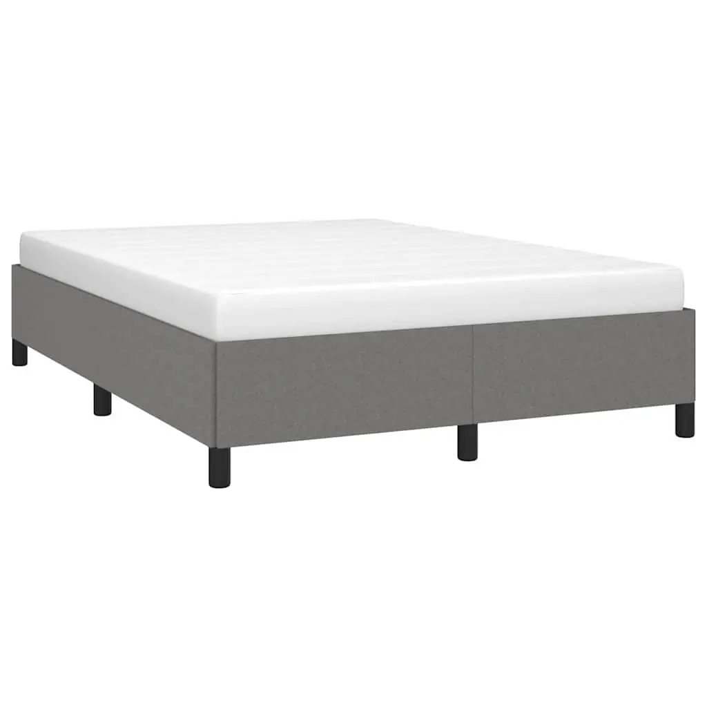 Queen Bed Frame Upholstered Fabric 152x203 cm Grey