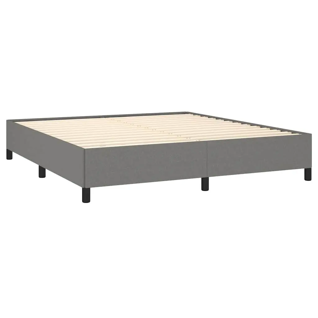 Queen Bed Frame Upholstered Fabric 152x203 cm Grey