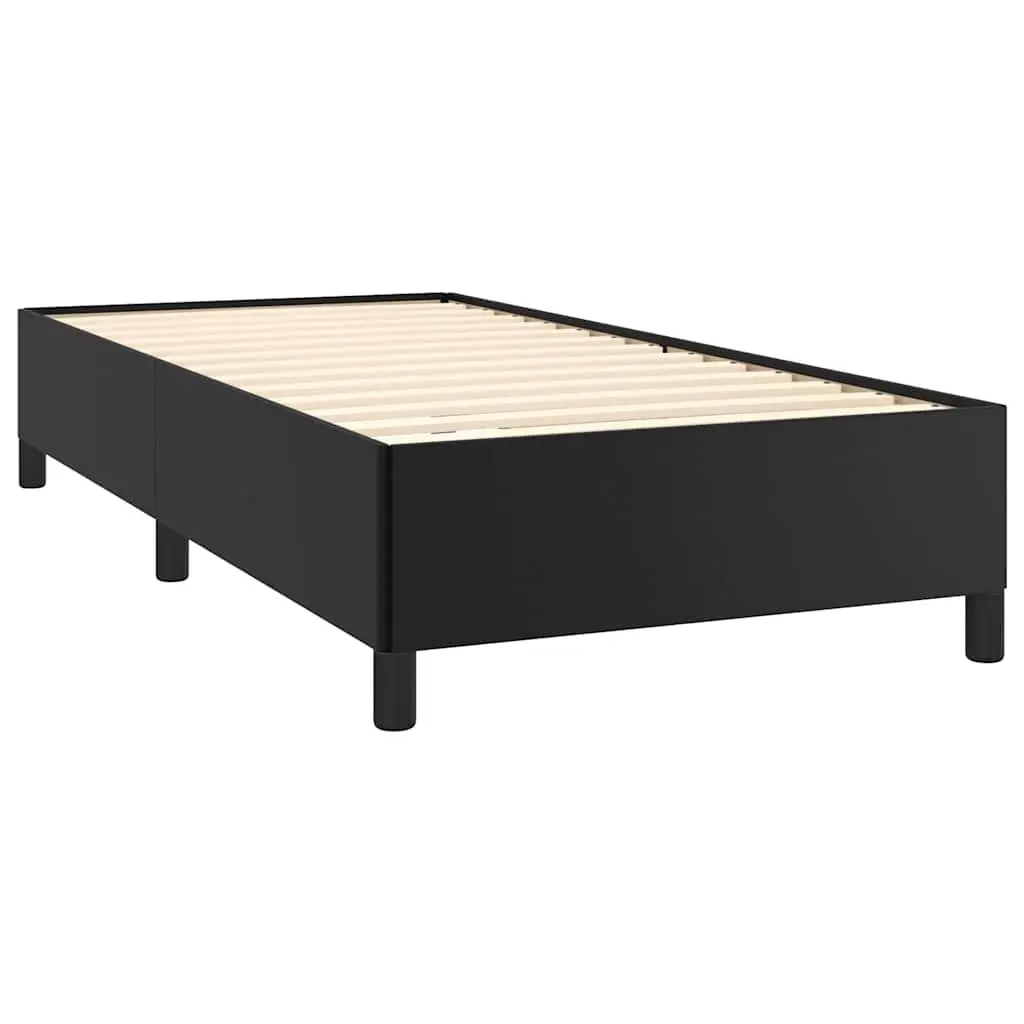 King Single Bed Frame Black Faux Leather Platform Bedroom Furniture No Mattress