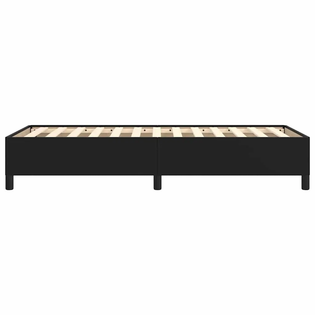 King Single Bed Frame Black Faux Leather Platform Bedroom Furniture No Mattress
