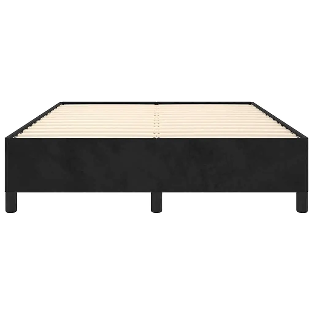 Double Bed Frame Velvet Upholstered 137x187cm Black
