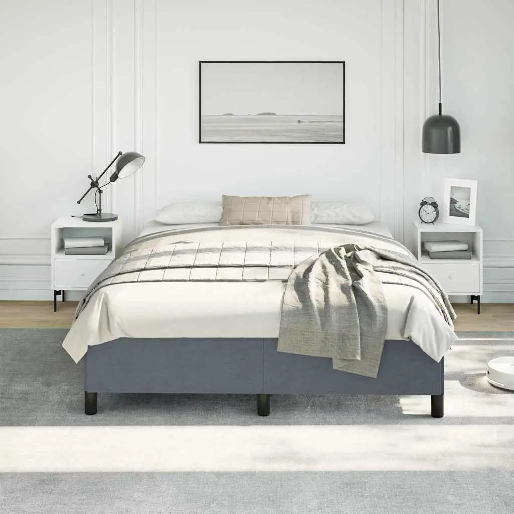 Queen Bed Frame Grey Velvet Upholstered 152x203cm Bedroom Furniture No Mattress