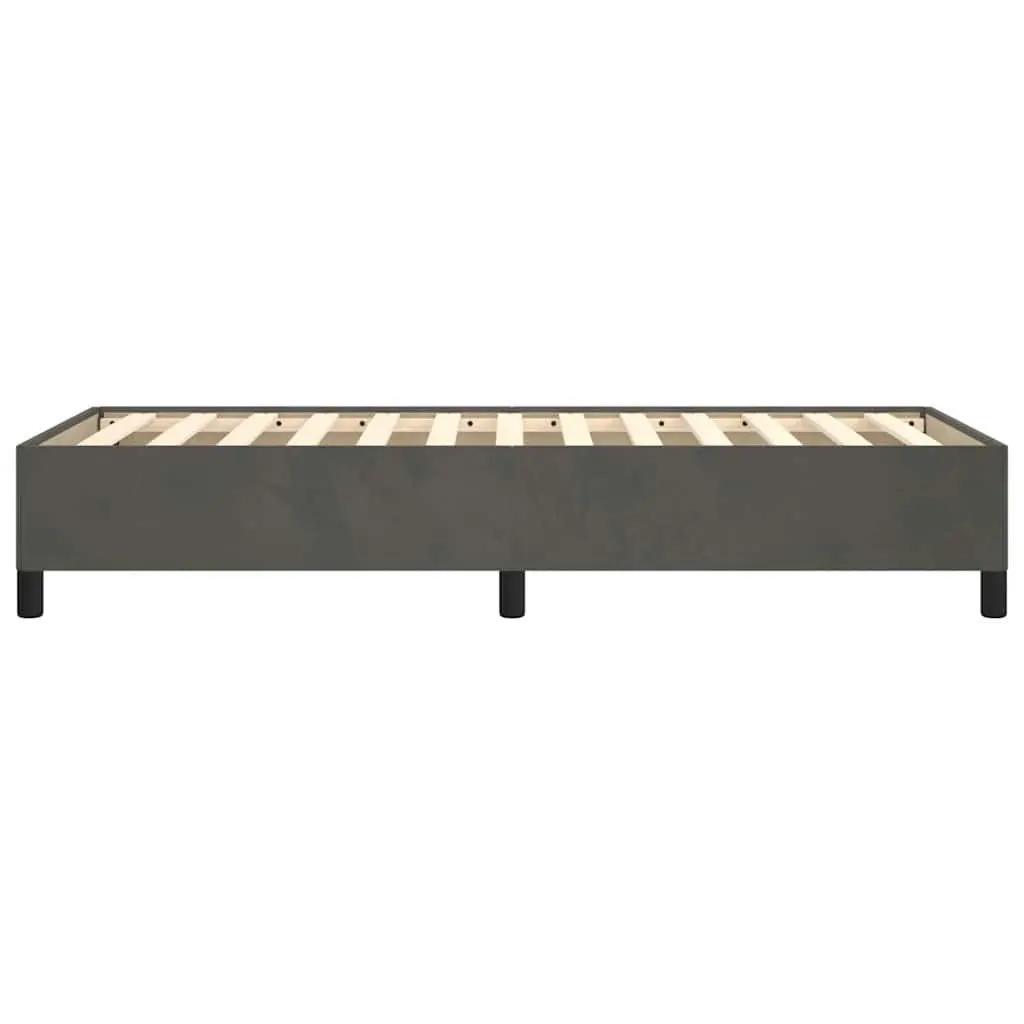 King Single Bed Frame Grey Velvet Upholstered Bedroom Furniture Support Legs