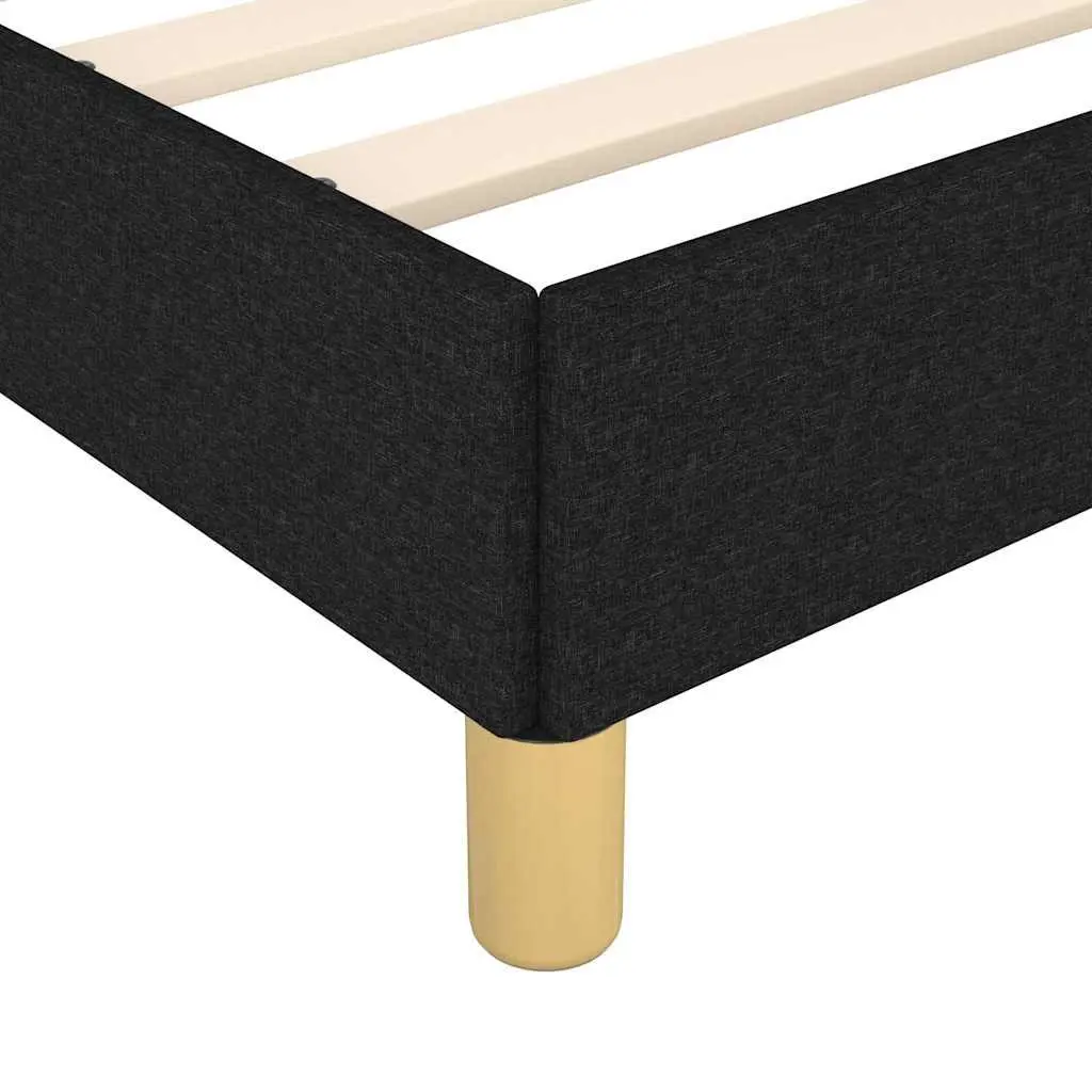 Queen Bed Frame Fabric Upholstery Black with Headboard
