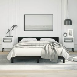 Practical Black Double Bed Frame with Headboard