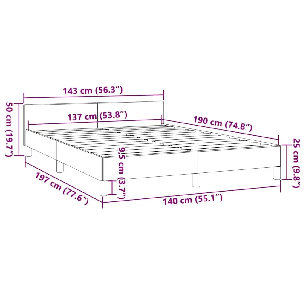 Black Double Bed Frame with Headboard
